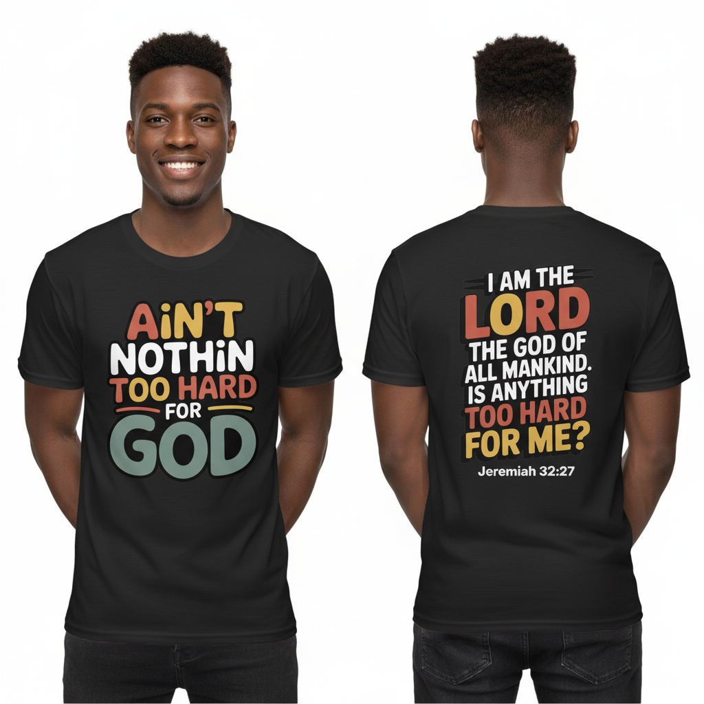 Male model wearing Kingdom Mind Apparel shirt - front and back view