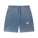 Unisex Vintage Wash Sunfade Waffle Raw Hem Shorts