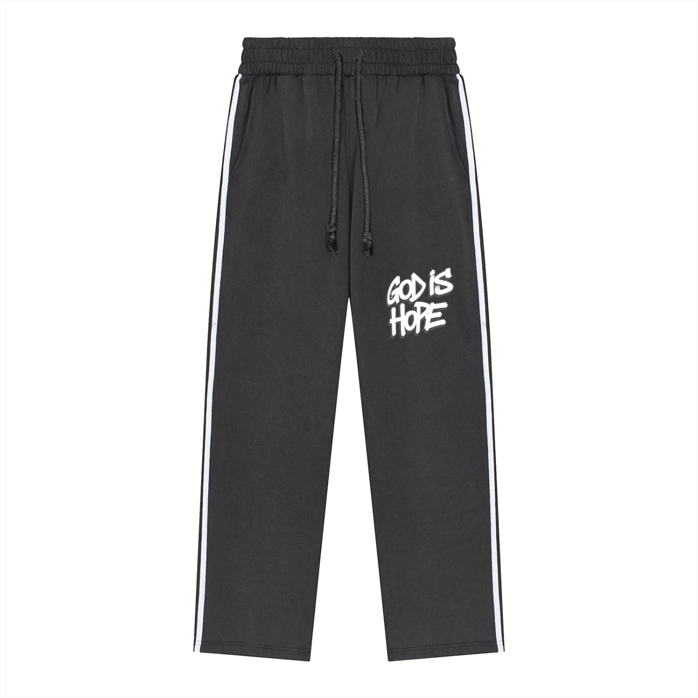 Kingdom Mind Apparel God is Hope sweatpants with inspirational text, soft fabric, and comfortable fit for casual wear.