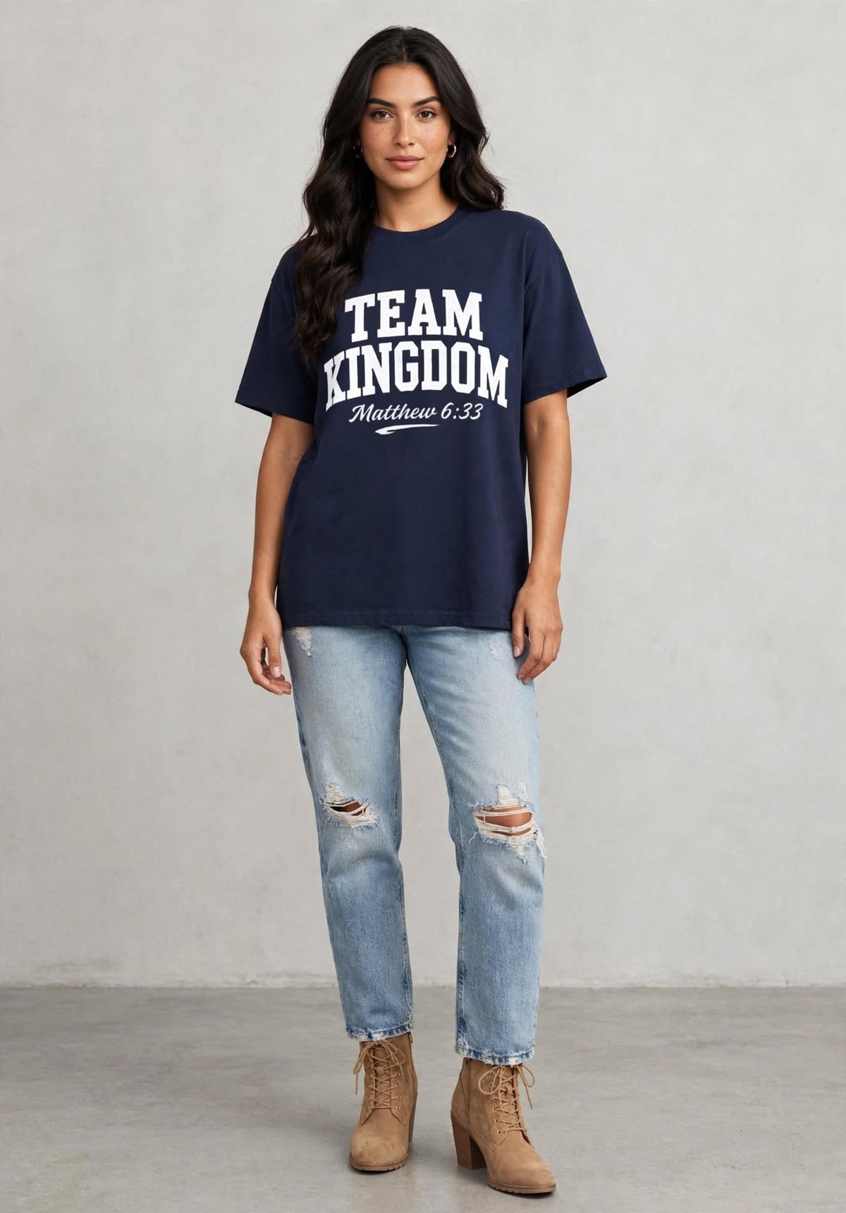 Black Team Kingdom Tee by Kingdom Mind Apparel, featuring a classic crew neck and bold graphic design.