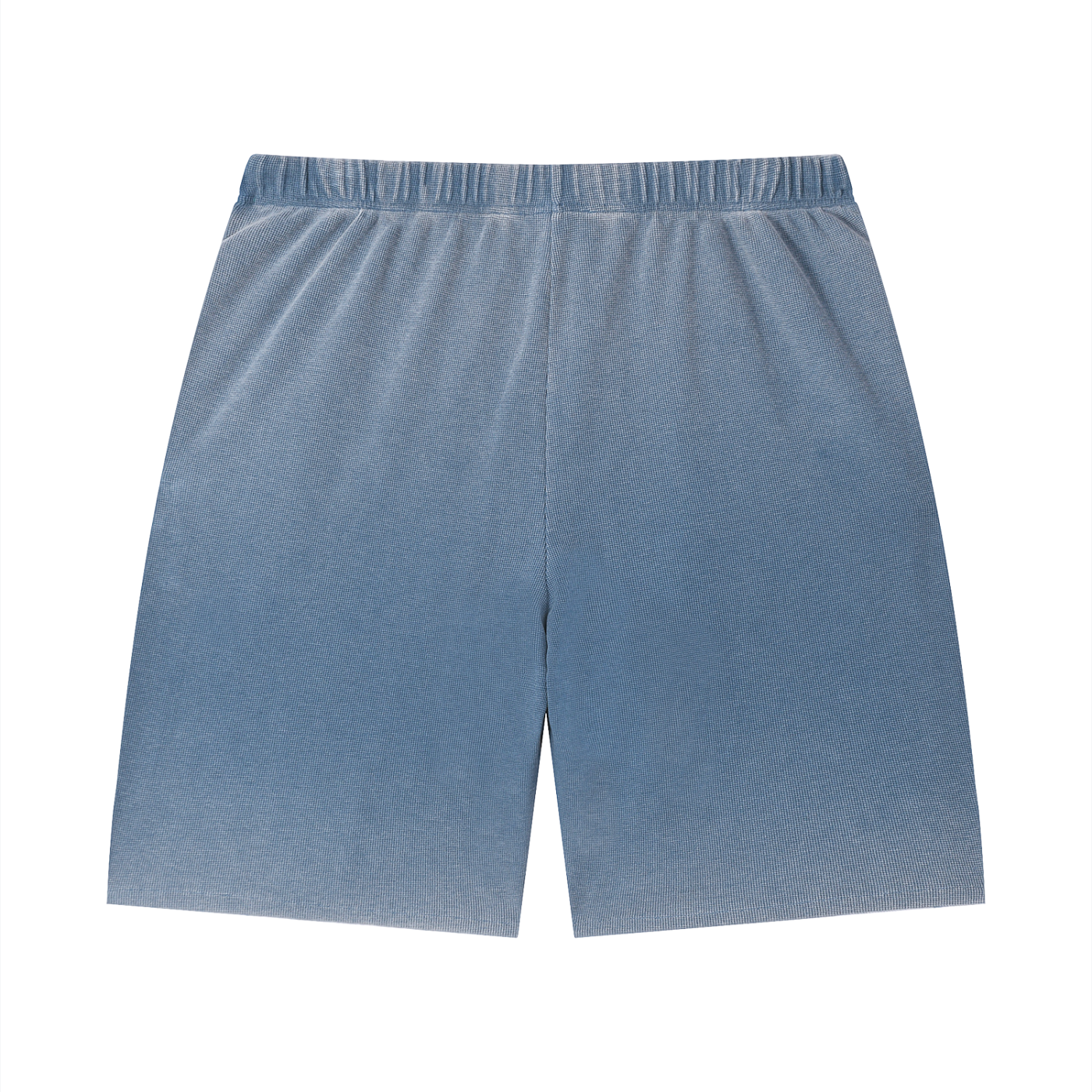 Unisex Vintage Wash Sunfade Waffle Raw Hem Shorts