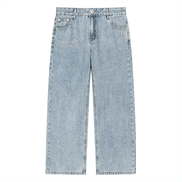 Unisex Vintage Wash Straight Leg Jeans