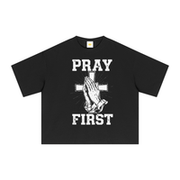 Pray First Black Tee