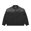 Unisex Vintage Wash Full-Zip Denim Jacket