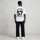 Victory jersey by Kingdom Mind Apparel featuring bold design and comfortable fit, displayed on a hanger.
