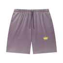 Unisex Vintage Wash Sunfade Waffle Raw Hem Shorts