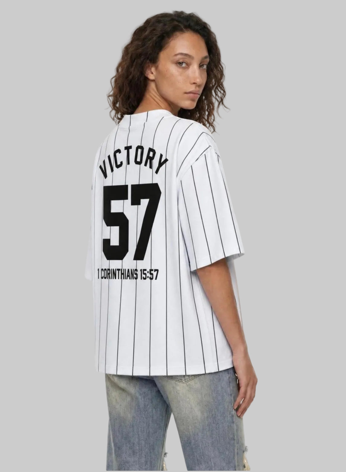 Victory jersey from Kingdom Mind Apparel featuring bold design and comfortable fit, displayed on a mannequin.