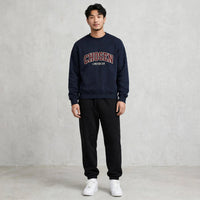 Kingdom Mind Apparel heavyweight crewneck sweatshirt in black, featuring a comfortable fit and soft fabric.