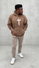 Kingdom Mind Apparel John 3:16 hoodie showing a cozy black hoodie with white scripture print on the front.