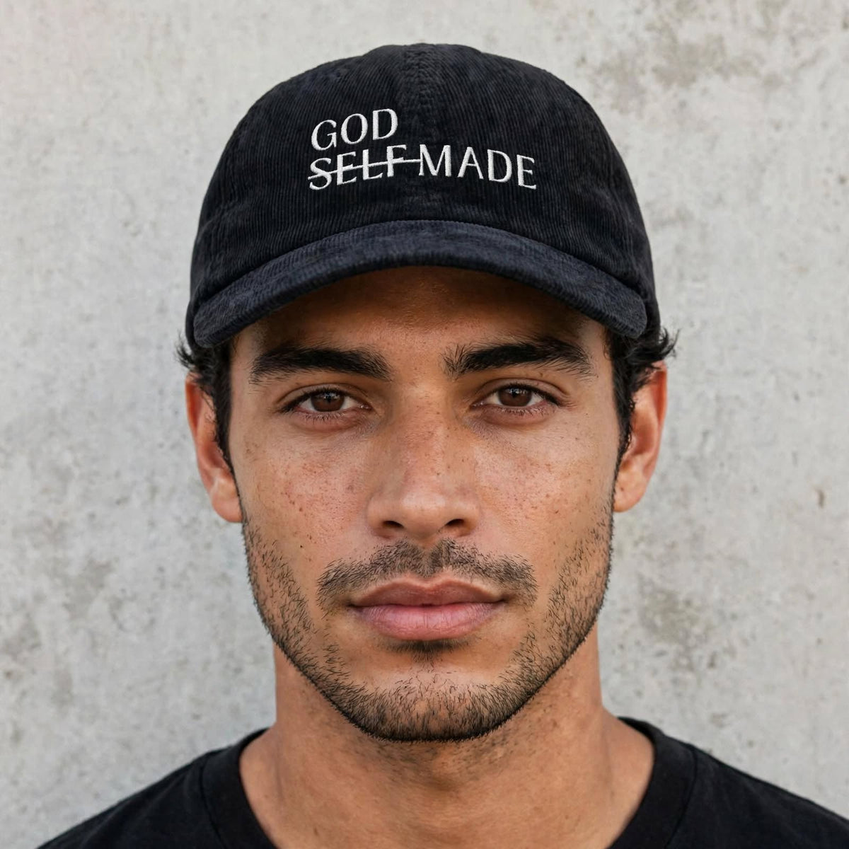 God-Made Embroidered Corduroy Cap