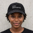 Kingdom Mind Apparel God-Made embroidered corduroy cap, stylish hat with detailed embroidery and a classic design.
