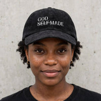 Kingdom Mind Apparel God-Made embroidered corduroy cap, stylish hat with detailed embroidery and a classic design.