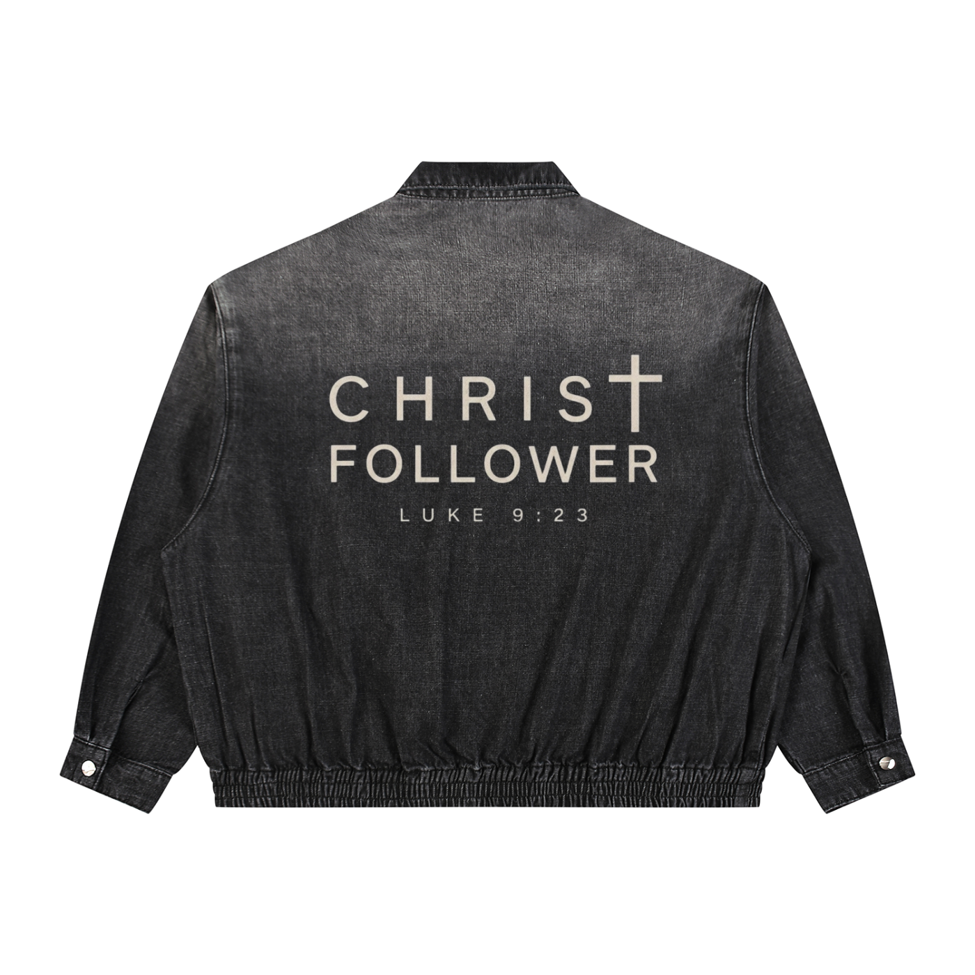 Unisex Vintage Wash Full-Zip Denim Jacket