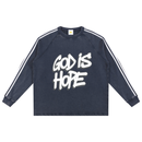 Kingdom Mind Apparel God is Hope sweatshirt featuring a comfortable gray fabric and bold printed message on the front.