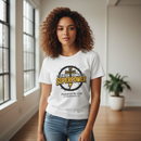 Female wearing Faith Is My Superpower shirt