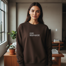 Female wearing GOD SELF-MADE crewneck
