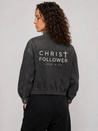 Unisex Vintage Wash Full-Zip Denim Jacket