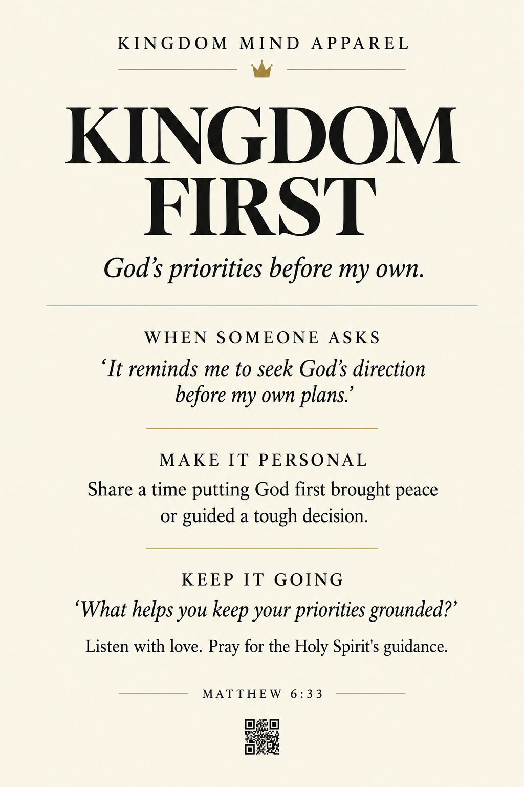 Kingdom First faith-sharing poster