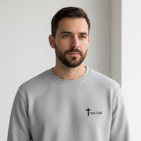 Male model - close-up front view with Trust God design