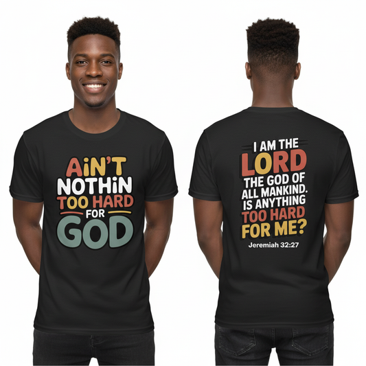 Male model wearing Kingdom Mind Apparel shirt - front and back view