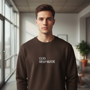 Male wearing GOD SELF-MADE crewneck