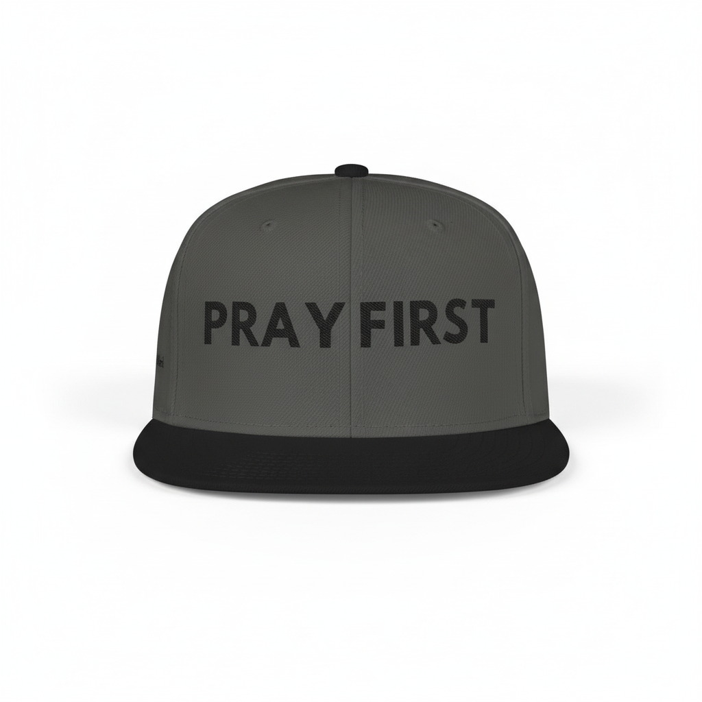 Pray First Charcoal Hat - Version 2
