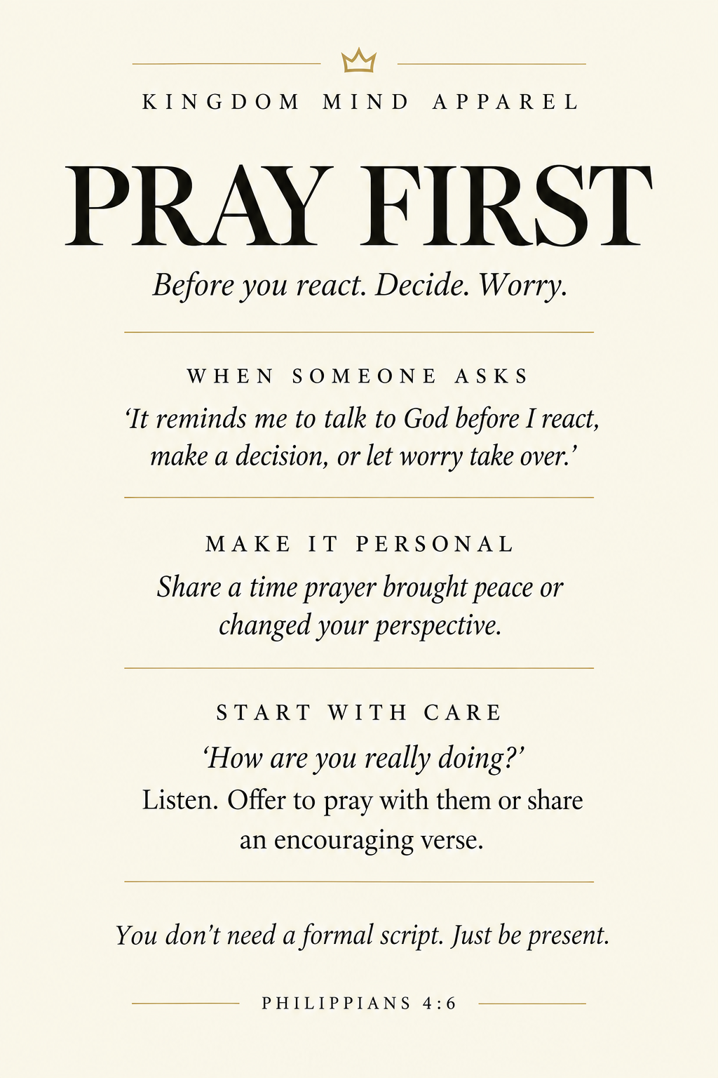 Pray First faith-sharing poster