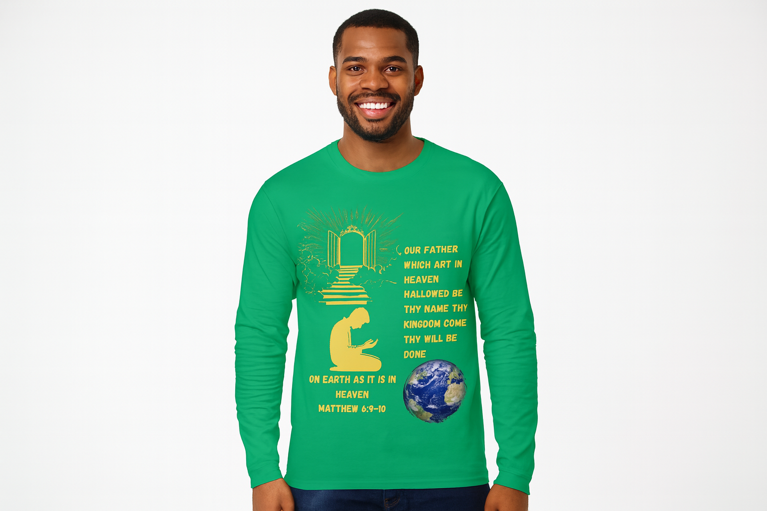 Smiling black male model mockup