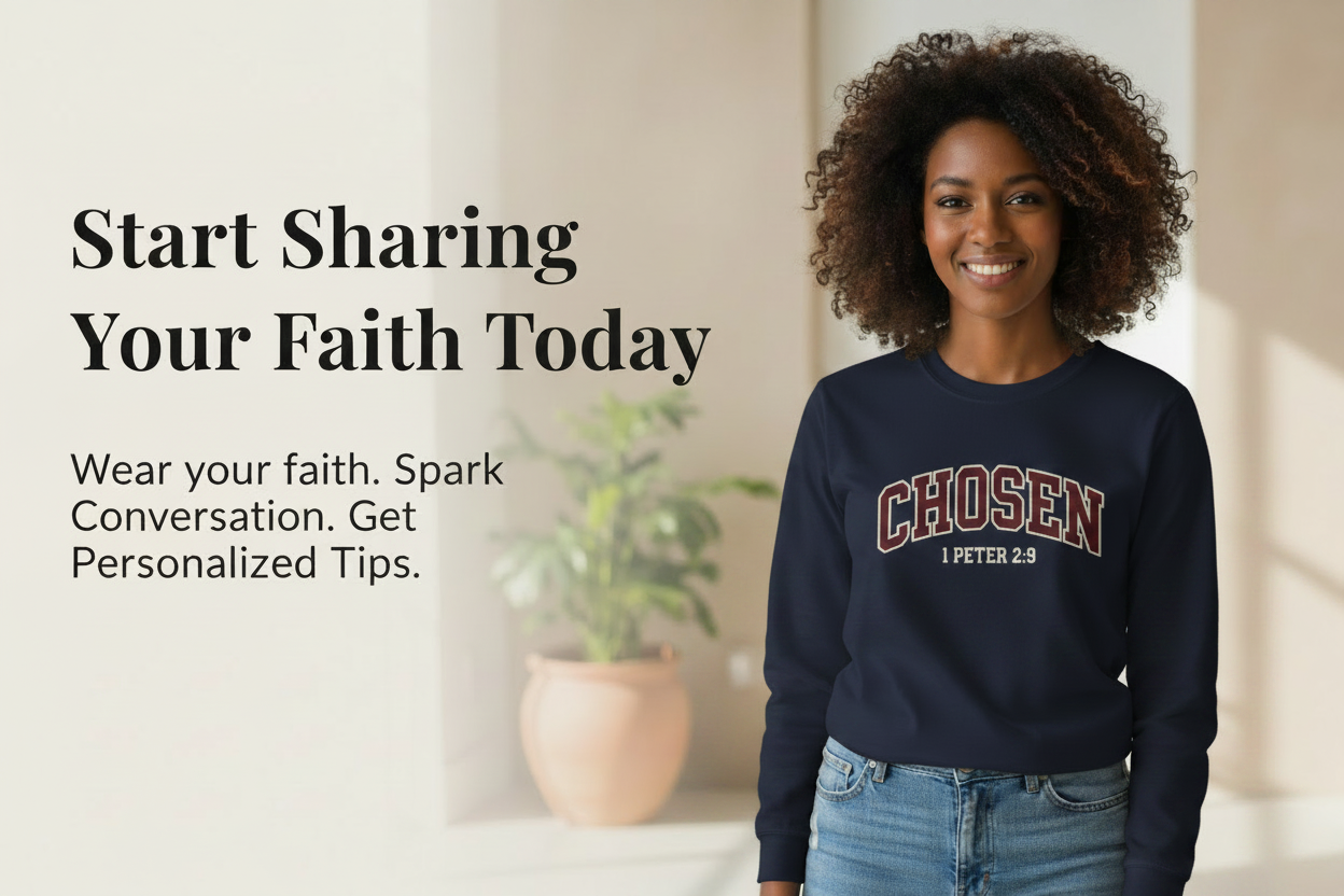 Start Sharing Your Faith Today – Chosen Crewneck