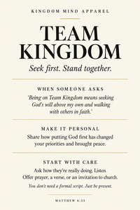 Team Kingdom faith-sharing poster