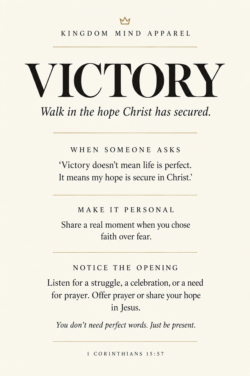Victory faith-sharing poster